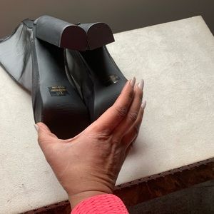 Black mesh bottom booties